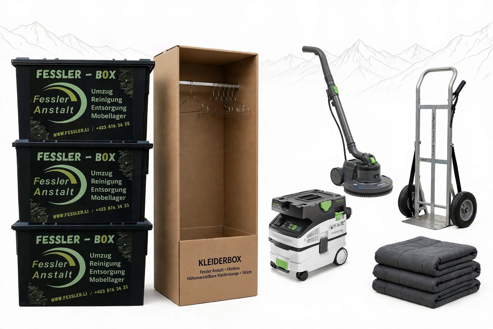 Stapel wiederverwendbarer Umzugsboxen