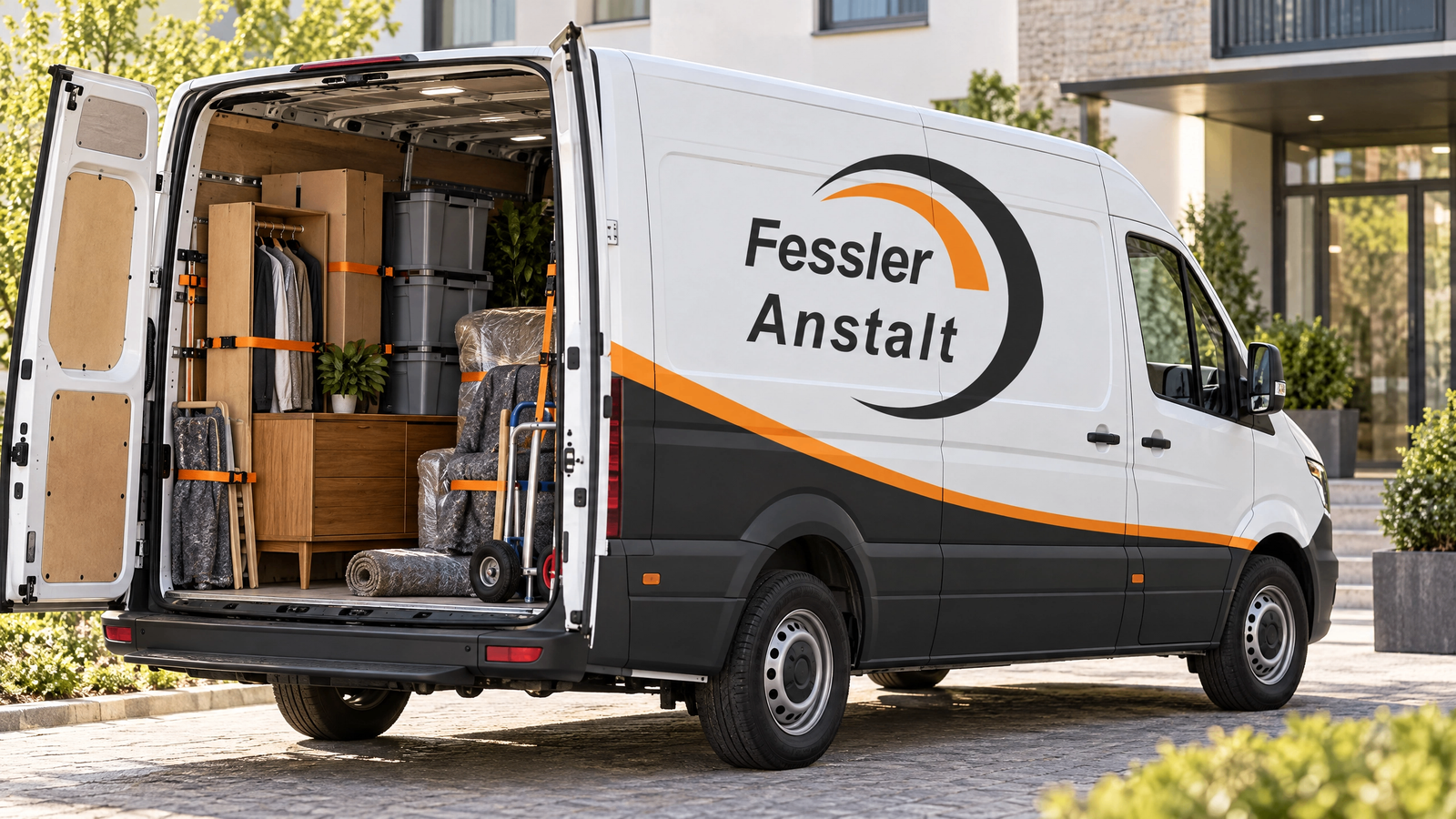 Transporter wird mit Kartons beladen