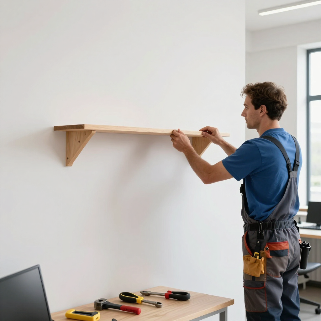 Montage eines Regals im Büro